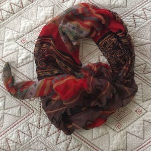 Red tribal print scarf